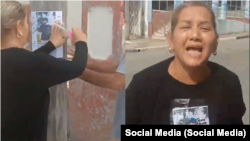 Denia Fernández, recorrió las calles de Palma Soriano, en Santiago de Cuba, colocando imágenes de su hijo, Jesús Alberto Martínez Fernández.