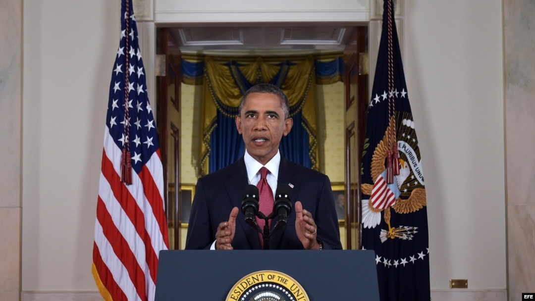 El presidente estadounidense, Barack Obama, habla desde la Casa Blanca en Washington DC (EE.UU.