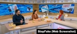 La experta de StopFake Olga Yurkova durante el programa Desayuno con 1+1.