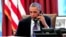 El presidente estadounidense, Barack Obama, en una conferencia telefónica. 