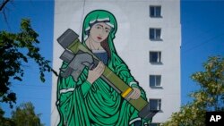 Mural alusivo a la invasión de Rusia a Ucrania 