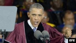 El presidente estadounidense, Barack Obama, en la universidad Morehouse College, en Atlanta, Georgia.