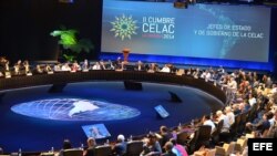 Vista general de la reunión de presidentes durante la segunda jornada de la II Cumbre de la Comunidad de Estados Latinoamericanos y Caribeños (Celac).