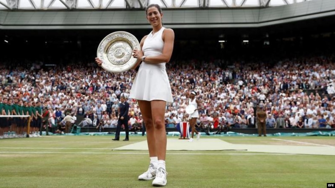Garbiñe Muguruza, ganadora de la final femenina en Wimbledon.
