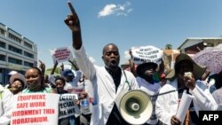 Huelga de médicos en Harare el 4 de diciembre de 2019. 