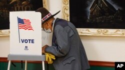 Elecciones en Estados Unidos. Un centro de votación en Idaho. (AP Photo/Otto Kitsinger)