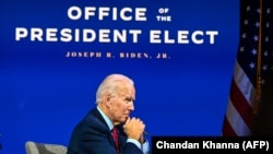 Joe Biden en la Oficina del Presidente Electo, el 23 de noviembre de 2020 (Chandan Khanna / AFP).