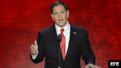  El senador cubanoamericano Marco Rubio pronunció uno de los principales discursos de la convención republicana. 