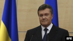 El presidente de Ucrania destituido por el Parlamento, Viktor Yanukovich 