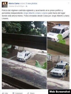 María Cama posteó en su cuenta de Facebook las fotos del acoso policial a Liriano Linares (Detalles).