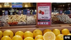 Alimentos orgánicos en supermercado estadounidense. 