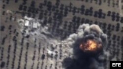 Bombardeo de la aviación rusa contra supuestas instalaciones del Estado Islámico en Siria. EFE.Archivo