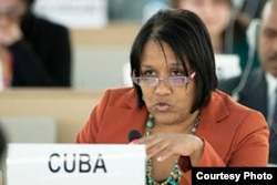 La representante permanente de Cuba en Ginebra, Anayansi Rodríguez.