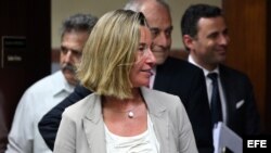 La jefa de la diplomacia de la Unión Europea (UE), Federica Mogherini, en visita a Cuba.