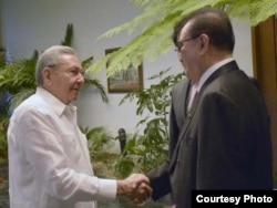 Raúl Castro se reune con el canciller norcoreano durante su visita a Cuba.