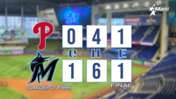 Los Marlins de Miami vencieron a Los Phillies de Filadelfia por segunda noche consecutiva