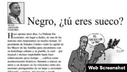 "Negro, ¿tú eres sueco?", texto de Elías Argudín en el diario "Tribuna de La Habana".