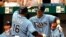 Peloteros de Grandes Ligas del equipo Rays de Tampa Bay.