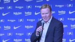 El club Barcelona presentó este miércoles a su nuevo técnico, el holandés Ronald Koeman