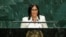Delcy Rodríguez en la 81.ª Asamblea General de las Naciones Unidas en la sede de la ONU en la ciudad de Nueva York