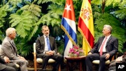 El Rey Felipe VI reunido con Díaz Canel en La Habana el 12 de noviembre de 2019. (Ernesto Mastrascusa/Pool photo via AP)