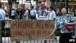 Las calles de Hong Kong el domingo 5 de octubre 2014. 