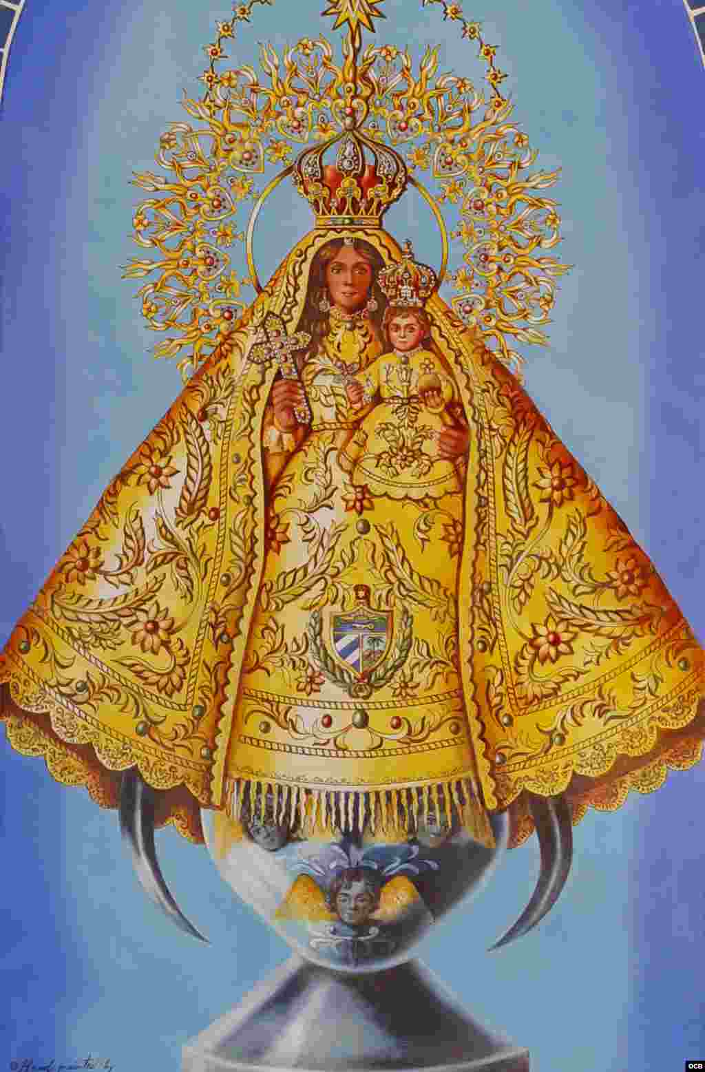 3- Virgen de la Caridad de Santa Catalina de Siena. Serie &quot;La plaza de la Virgen&quot; (cerámica, 24x32 pulgadas).