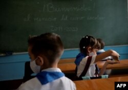 El curso escolar en tiempos de pandemia. YAMIL LAGE / AFP