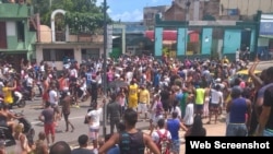 Protesta del 11 de julio en Santiago de Cuba. (Foto: 14yMedio)