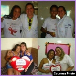 Clara Elisa González, con pacientes brasileños.