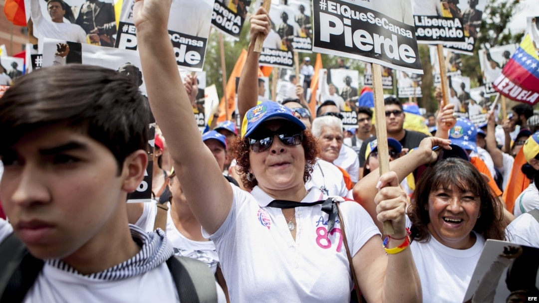 Manifestación de apoyo a líder opositor Leopoldo López