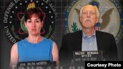 Ana Belén Montes y el fallecido Walter Kendall Myers, espías de Cuba infiltrados en el Pentágono y el Departamento de Estado.