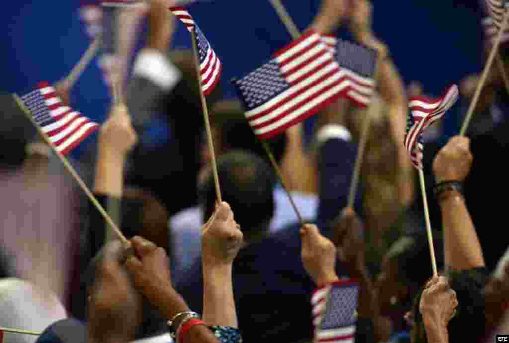 Convención del partido Demócrata en el Time Warner Cable Arena en Charlotte (EEUU)