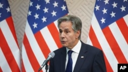 El secretario de Estado de EEUU, Antony Blinken, el 1 de agosto de 2024 en Mongolia. (AP Photo / Munkhbayar Magvandorj).