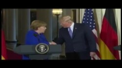 Trump recibe en la Casa Blanca a canciller alemana Angela Merkel