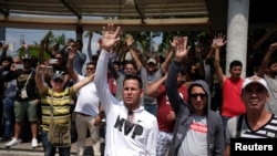 Migrantes cubanos en Tapachula.