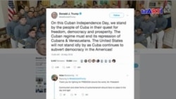 Presidente Trump envía a través de Twitter un mensaje apoyo al pueblo cubano