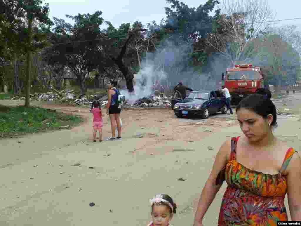 Incendio en Boyeros, La Habana.