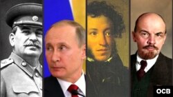 Joseph Stalin, Vladimir Putin, Alexander Pushkin y Vladimir I. Lenin.
