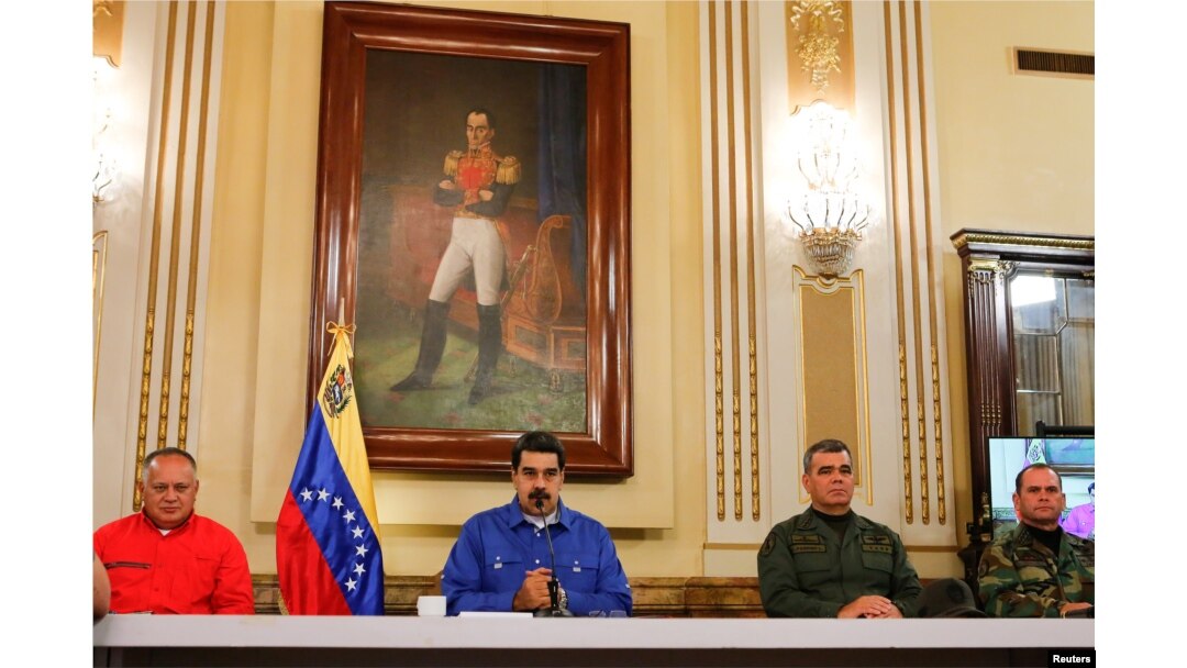 En la foto, Nicolás Maduro, Diosdado Cabello, Vladimir Padrino López y Remigio Ceballos.
