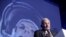 Buzz Aldrin durante una conferencia en el marco de la cuarta edición del Campus Party que se desarrolla en la capital mexicana. 