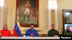 En la foto, Maduro, Diosdado Cabello, Vladimir Padrino Lopez y Remigio Ceballos.