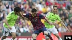 El delantero argentino del FC Barcelona Lionel Messi en acción.
