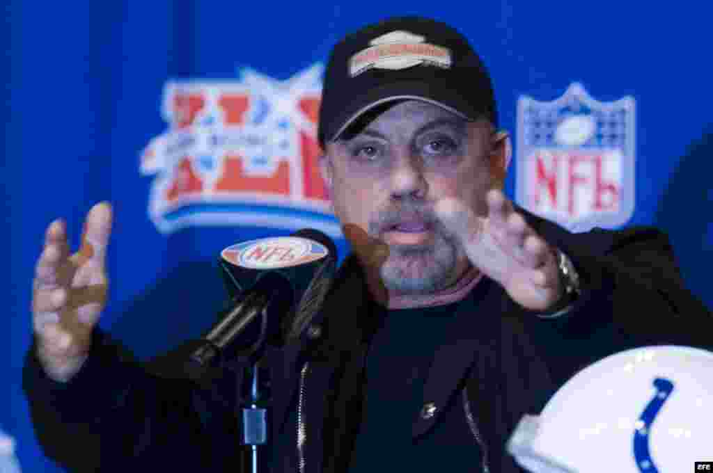 Billy Joel en conferencia de prensa, en Miamai, Florida, el 1 de febrero del 2007. .