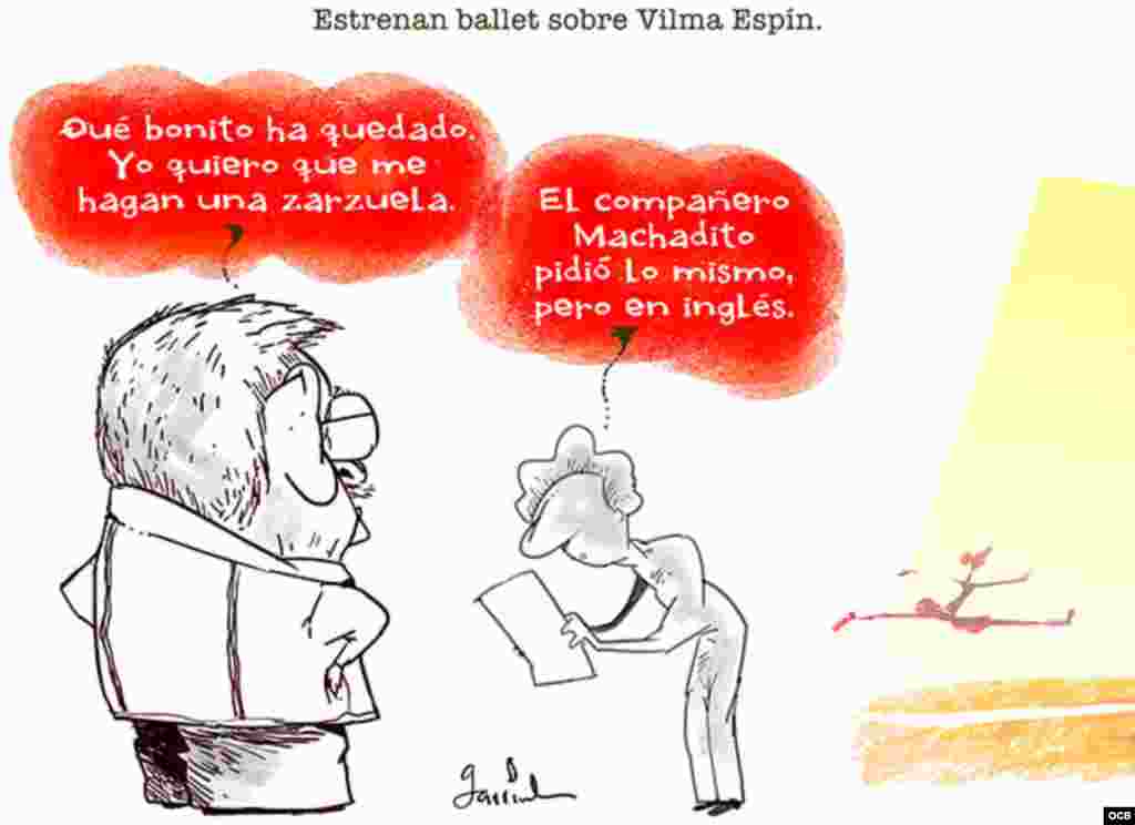 Garrincha's cartoon about new ballet honoring Vilma Espin