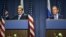 El secretario de Estado de Estados Unidos, John Kerry (i), y el  ministro de Asuntos Exteriores ruso Sergei Lavrov (d), pronuncian unas palabras tras la reunión sobre el conflicto sirio que han mantenido en Ginebra, Suiza. 