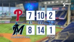 Los Marlins de Miami vencieron a Los Phillies de Filadelfia en un partido de “infarto”