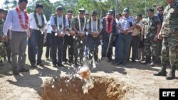 Bolivia.Evo Morales (ci) en Ichoa