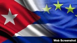 Banderas Cuba Union Europea