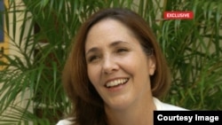 Mariela Castro en un momento de la entrevista con CCTV.